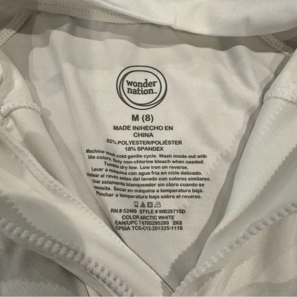 Wonder Nation Jawsome Shark Long Sleeved Quarter Zip Rashguard in White Size 8